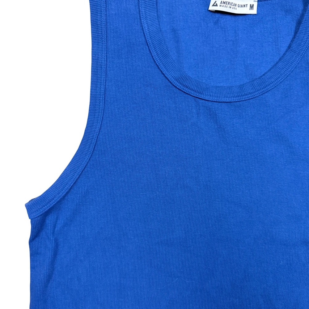 NWT American Giant Men's Rib Tank Top Estate Blue Cotton Size M - Picture 3 of 7
